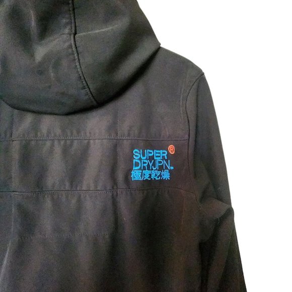 Superdry‎ Softshell Original Windtrekker Black Hooded Jacket Size M - Picture 11 of 14